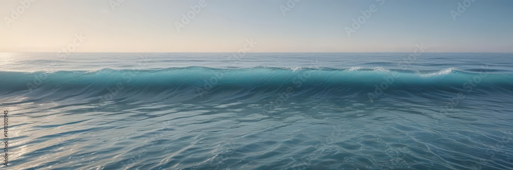 Obraz premium Subtle light blue gradient, soft ocean waves texture, graphic, view