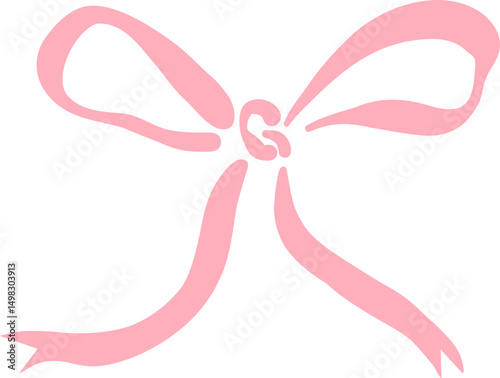 Minimalist Pink Bow with Long Flowing Tails