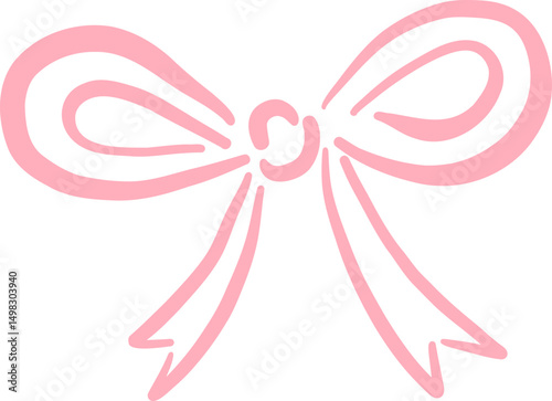 Minimalist Pink Bow with Long Flowing Tails