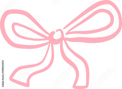 Minimalist Pink Bow with Long Flowing Tails