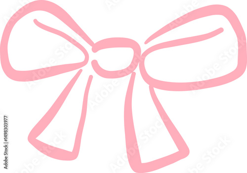 Minimalist Pink Bow with Long Flowing Tails