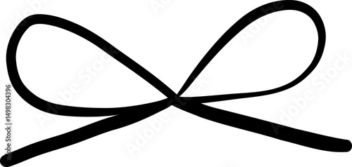 Petite Black Bow with Balanced Loops and Short Tails