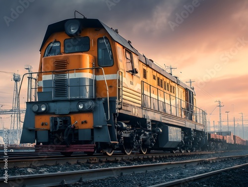 Wallpaper Mural Feel Raw Power of a Mighty Locomotive Thundering Along Railway Tracks Against Scenic Backdrop Horizon Torontodigital.ca