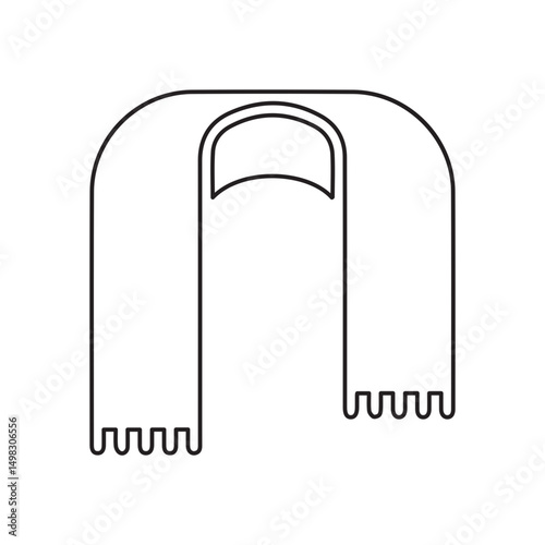 shawl football line icon
