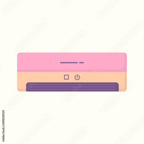 Illustration of AC indoor air conditioner electronic room comfortable temperature summer