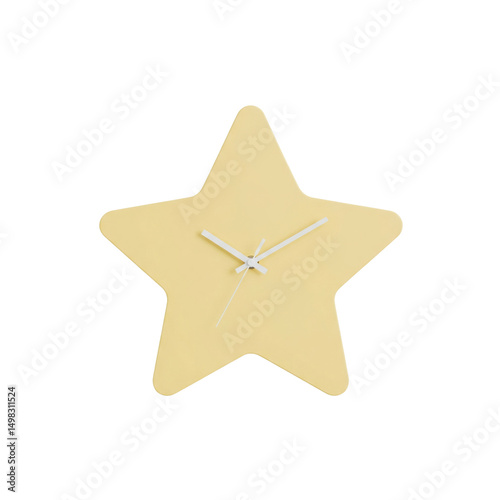 Fototapeta Naklejka Na Ścianę i Meble -  Yellow star-shaped wall clock