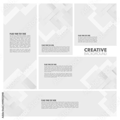 Geometric background composed of multiple rectangles, with space for text. The background includes abstract shapes.