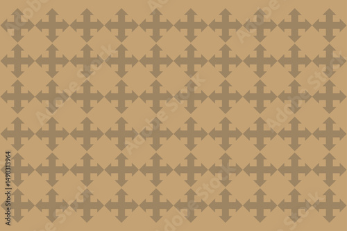 Geometric patterns showcasing intricate designs on a beige background with brown accents in a symmetrical layout