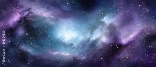 紫と青の宇宙の星雲、輝き、宇宙空間、天体写真
