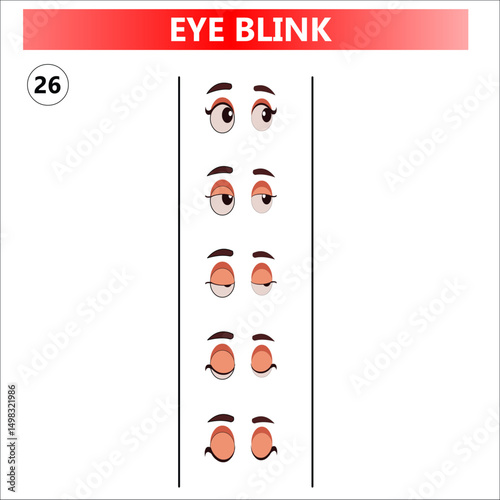 Animated Eye Blink  | Cartoon Vector Eyes Pack for Character Animation 