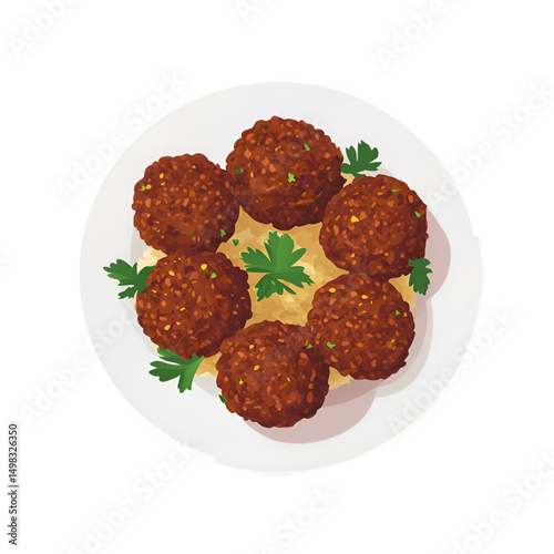 Tasty Meatball and Rice Bowl – Cutout PNG Image for Food Design Projectsmeatball food concept, editable food PNG, high protein bowl, food mockup image, white background meal, meatball rice combo