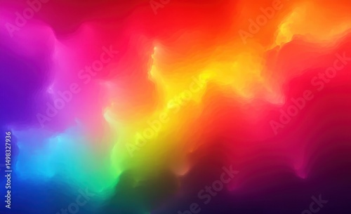 Vibrant abstract background with smooth blending colors transitioning from blue, green, yellow to red and pink, evoking a sense of energy and fluid movement