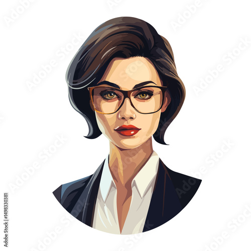 Professional Business Woman Avatar Portrait Icon Vector Image for Business Websites