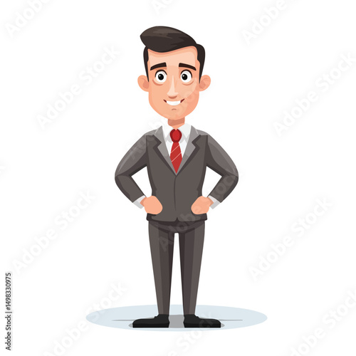 Professional Businessman Cartoon Icon Vector Illustration for Corporate Presentations and Marketing Materials
