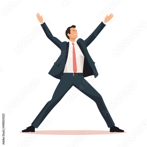 Professional Businessman Icon in Challenging Pose Stock Vector Illustration