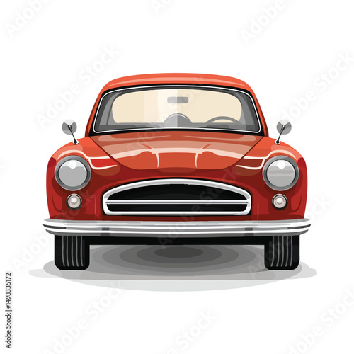 Detailed Car Front View Icon Vector Illustration for Automotive Websites and Publications