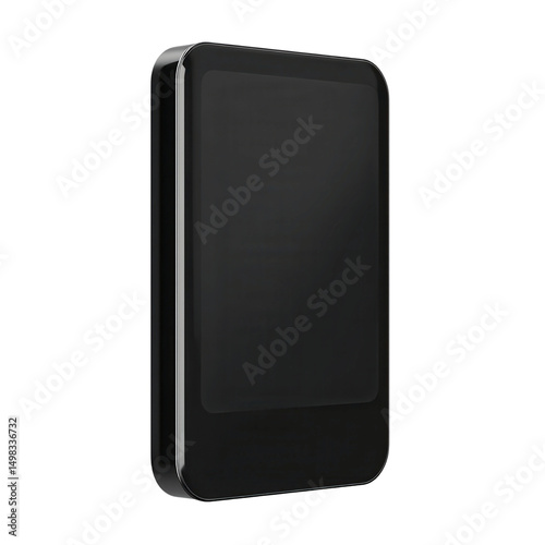 Sleek Black Smartphone Mockup on Green Transparent background