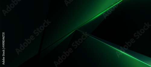 green and black abstract geometric luxury background vector. Social ads banner or Landing page.