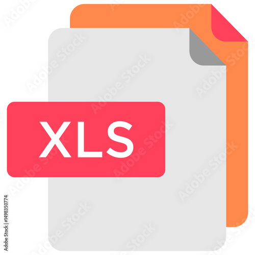 Xls file flat icon