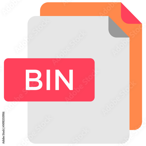 Bin file flat icon