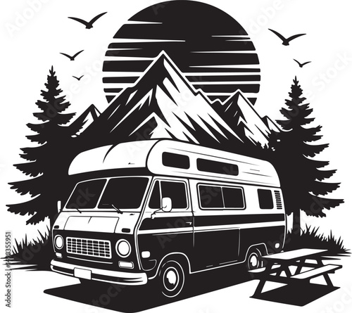 Tent Under Stars Camping Silhouette

Campfire by the Lake Vector Scene

Hiker Resting at Campsite Design

Family Camping Adventure Silhouette

Mountain Forest Camping Night Vector