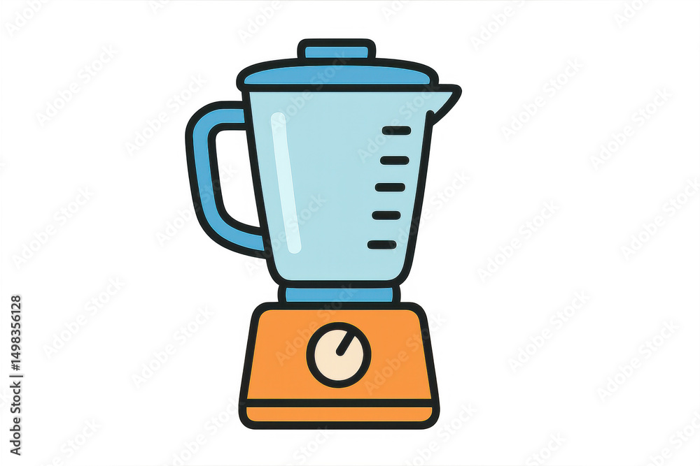 Cartoon electric blender whirling colorful fruits, vegetables into vibrant smoothie against clean transparent backdrop Cartoon electric blender whirling colorful fruits, vegetables into vibrant smoothie against clean transparent backdrop