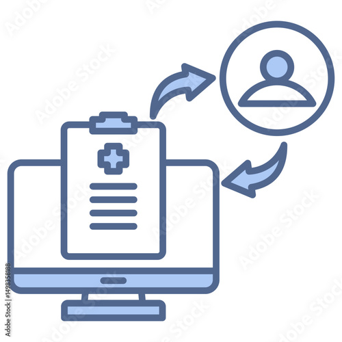 Health Information Exchange Blue Icon