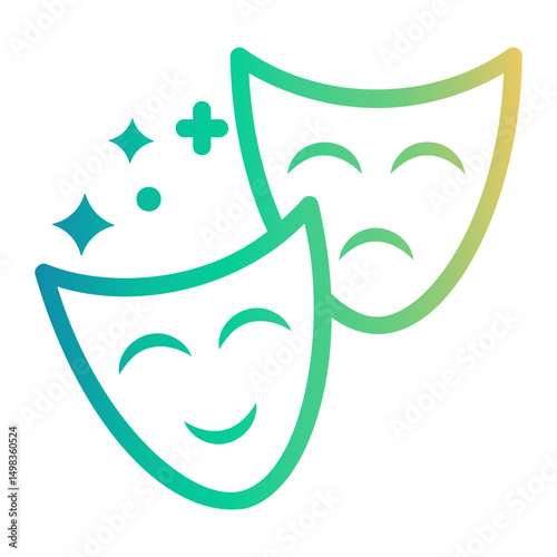 masks Line Gradient Icon