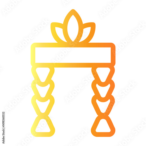 native american Line Gradient Icon
