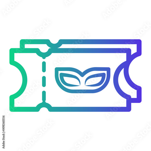 ticket Line Gradient Icon