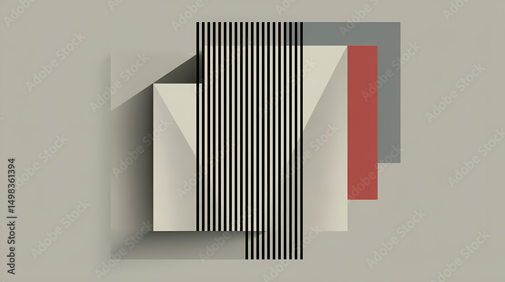 Fototapeta premium Bi fold brochure mock up isolated on soft gray background. 3d illustrating. minimalist. Illustration