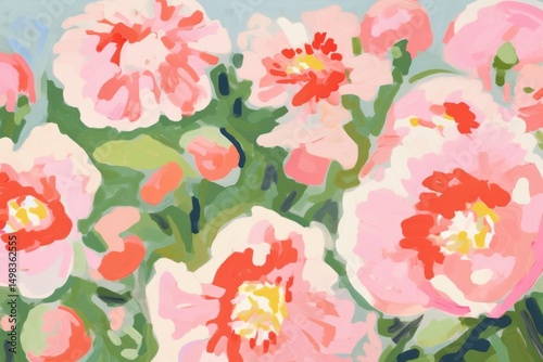 Pink flowers painting art backgrounds.