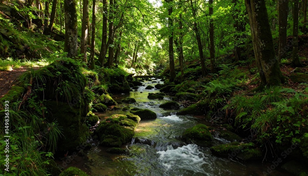 Obraz premium A stream in a forest