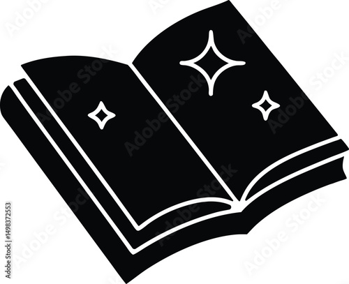 spell book vector icon. Collection of halloween silhouettes icon.