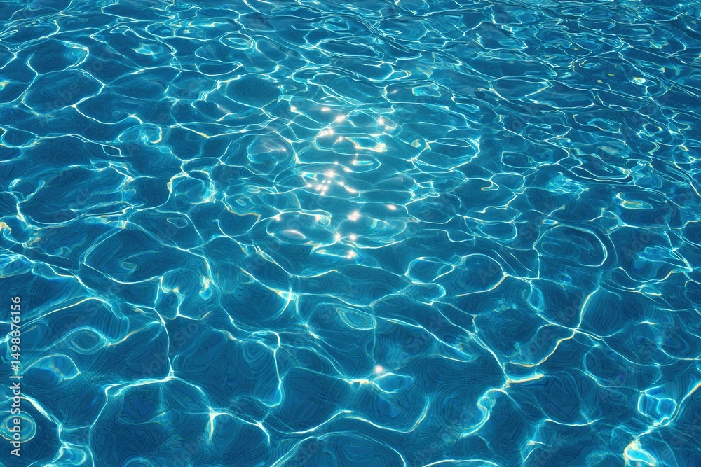 Obraz premium Bright Blue Pool Water Surface with Sunlight Reflections