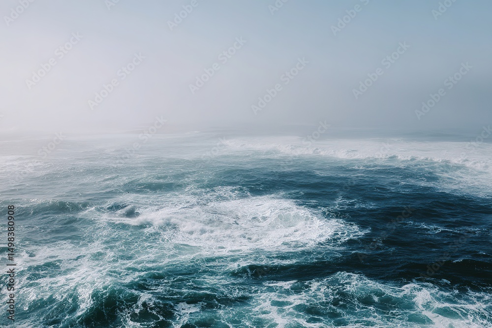 Fototapeta premium Ocean Waves With White Foam