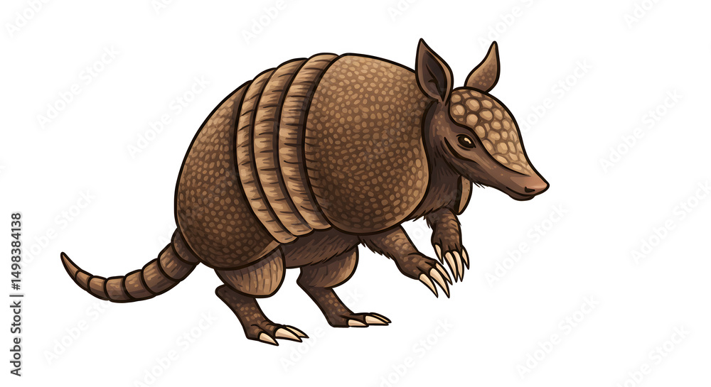 Obraz premium Armadillo isolated on white background