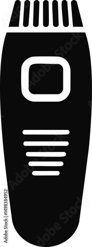 Black and white clipper graphic with abstract rectangular shapes. Vector illustration