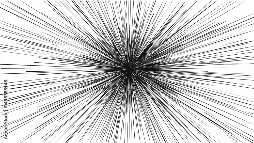 Obraz premium Radial lines burst from a central point creating a dynamic abstract pattern. Vector illustration