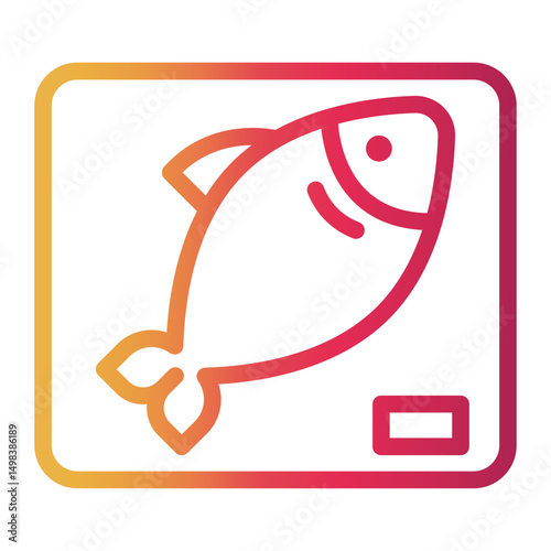 fish Line Gradient Icon