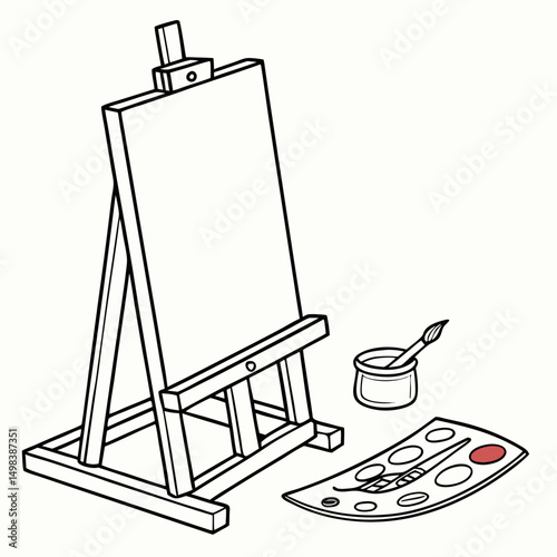 Artists easel paintbrush palette art supplies
