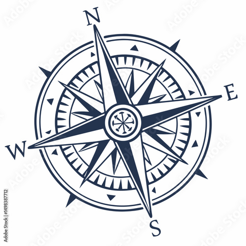 Professional compass rose design element transparent background