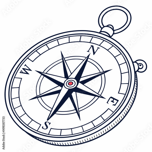 Vintage compass illustration isolated on white background