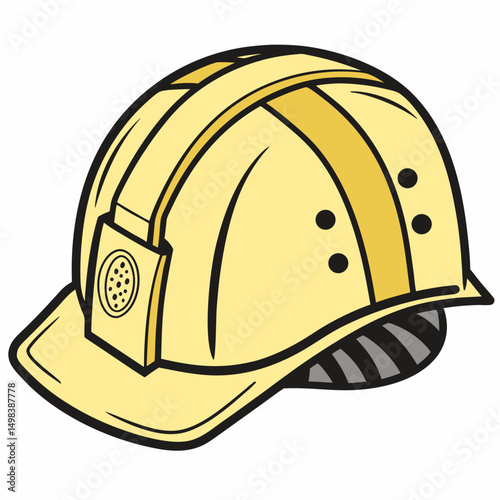 Professional yellow hard hat safety helmet cutout