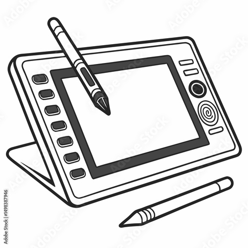 Professional graphic tablet design element isolated