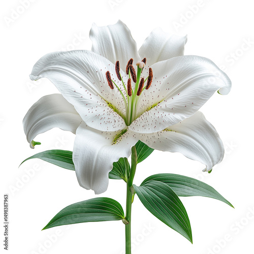Elegant White Lily Flower on Transparent Background