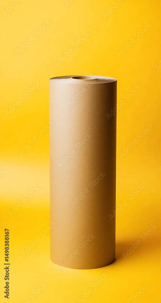 Gold paper roll with yellow background. Gold paper roll with yellow background.
