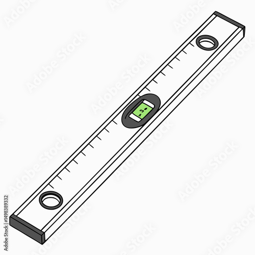 Professional digital level tool isolated on white background