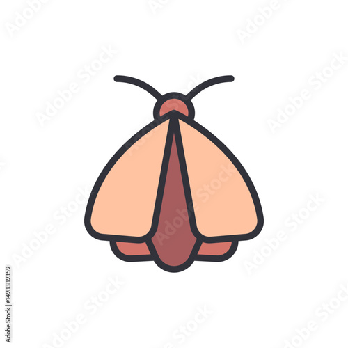 Charming Moth Illustration With A Cute And Whimsical Design Style