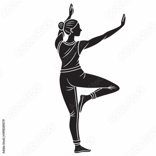 Yoga woman silhouette transparent background clean cutout